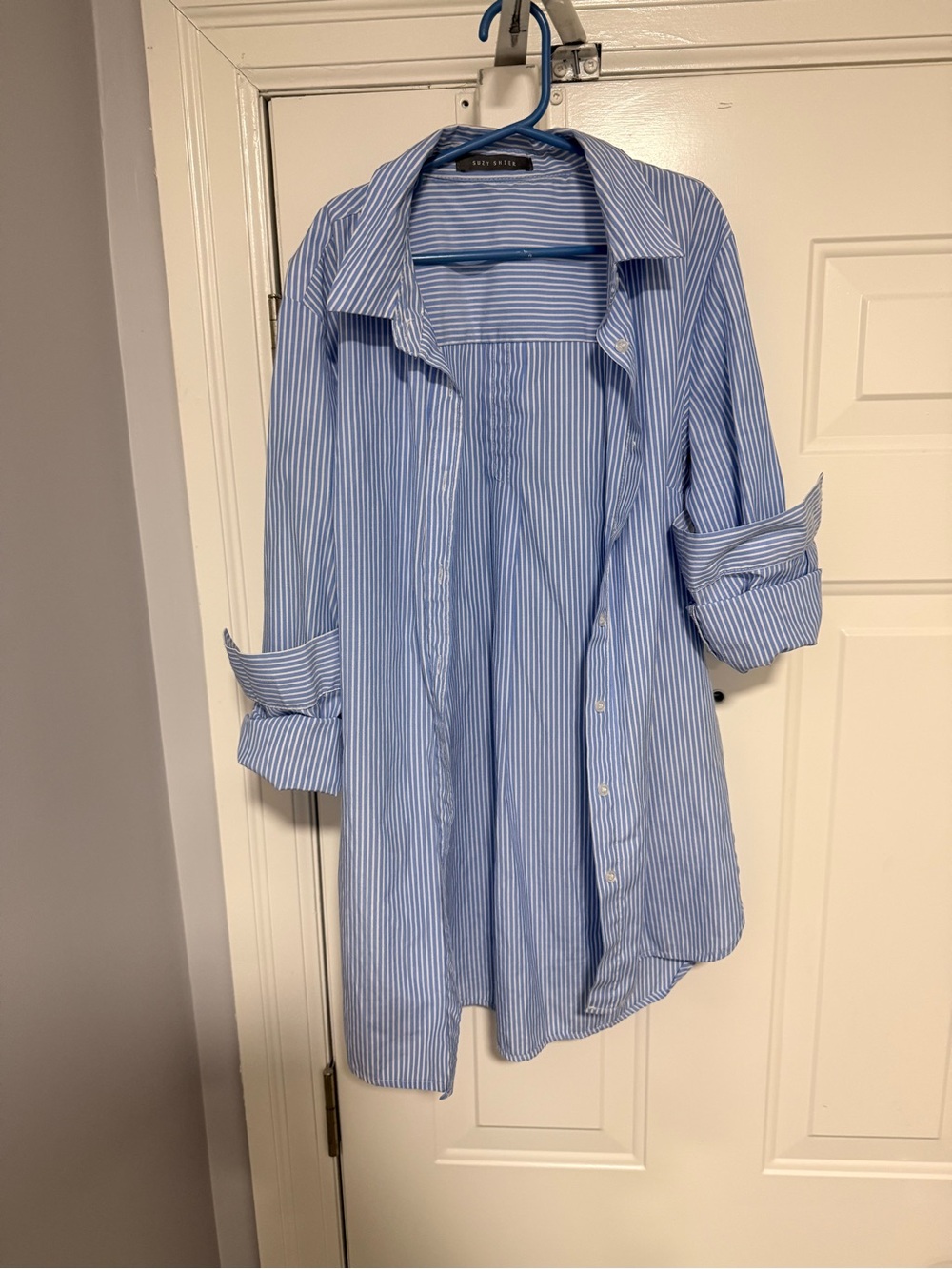 Pinstripe button-up dress shirt